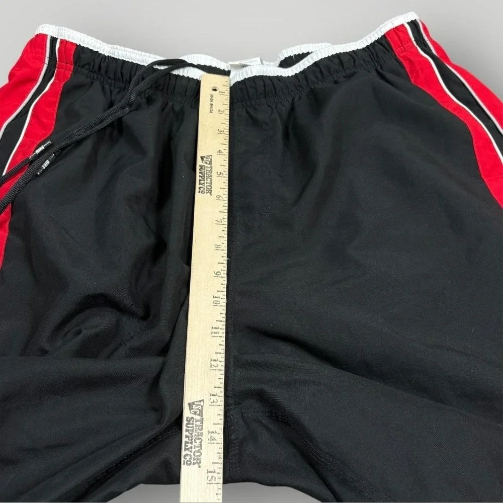 Vintage Nike Swim‎ Shorts Mens 2XL Black Red Mesh Lined Trunks T95502B1